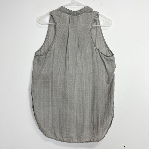 Bella Dahl Blouse Size  Large Gray Sleeveless Top Tencel Linen Blend - Picture 2 of 10